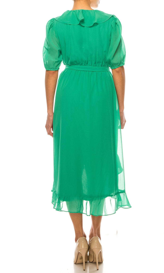 Maison Tara 91672M - Chiffon-Made Ruffled Dress