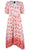 Maison Tara - 95014M Floral Print V Neck Faux Wrap Dress Semi Formal 0 / Ivory Coral