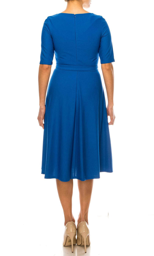 Maison Tara 95602M - Asymmetrical Neck Scuba Formal Dress