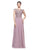 Marsoni by Colors - Beaded Applique A Line Chiffon Dress M238 - 2 Pc Wine in Size 10 Mauve and Slate Blue, and 1 pcs In Size 10 in Navy Available CCSALE 18 / Mauve