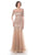 Marsoni by Colors Fitted Sheer Short Sleeves Mermaid Gown M179 - 1 pc Latte In Size 12 Available CCSALE 12 / Latte