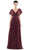 Marsoni by Colors - Flutter Sleeve Pleated Chiffon Gown MV1072 CCSALE 16 / Wine