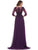 Marsoni by Colors - Illusion Bateau Adorned Quarter Sleeve Dress M214 - 1 pc Eggplant in Size 14, 1 pc Navy in Size 14  Available CCSALE