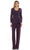 Marsoni by Colors - Laced Scoop Neck Formal Pantsuit M305 - 1 pc Eggplant In Size 16 Available CCSALE 16 / Eggplant