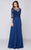 Marsoni by Colors - M157 Scoop Neckline A-Line Dress Special Occasion Dress 6 / Indigo Blue