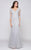Marsoni by Colors - M162 Embellished V-neck Trumpet Dress Mother of the Bride Dresses 6 / Grey