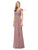 Marsoni by Colors - M169 Ruched Wrap Cap Sleeve Gown Special Occasion Dress 6 / Taupe
