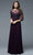 Marsoni by Colors - M189 Chiffon Scoop Neck A-Line Dress Special Occasion Dress 6 / Eggplant