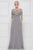 Marsoni by Colors - M189 Chiffon Scoop Neck A-Line Dress Special Occasion Dress 6 / Grey