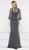 Marsoni by Colors - M232 Jeweled Cape Long Faille Gown Special Occasion Dress