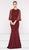Marsoni by Colors - M232 Jeweled Cape Long Faille Gown Special Occasion Dress 4 / Wine