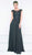 Marsoni by Colors - M238 Beaded Applique A Line Chiffon Dress Special Occasion Dress 4 / Charcoal
