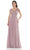 Marsoni by Colors - M243 Short Sleeve Embroidered Peplum Chiffon Gown Special Occasion Dress