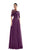 Marsoni by Colors - M286 Sequined Bateau Chiffon A-line Dress Mother of the Bride Dresses 6 / Eggplant