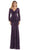 Marsoni by Colors - M306 V-Neck Trumpet Evening Dress Mother of the Bride Dresses 6 / Eggplant