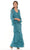 Marsoni by Colors - M309 V-Neck Tiered Sheath Dress Mother of the Bride Dresses 6 / Teal