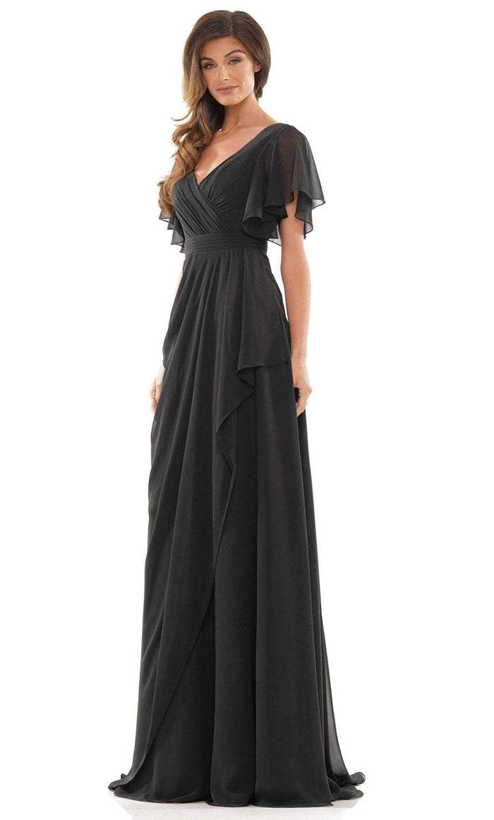 Marsoni by Colors M320 - Flutter Sleeve Evening Dress Mother of the Bride Dresses 4 / Black