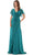 Marsoni by Colors M320 - Flutter Sleeve Evening Dress Mother of the Bride Dresses 4 / Deep Green