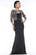 Marsoni By Colors - MV1001 Jeweled Bolero Faille Trumpet Gown Mother of the Bride Dresses 4 / Black