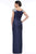 Marsoni By Colors - MV1004 Jewel Embellished Shoulders Satin Column Gown - 1 pc Blush in Size 8 and 1 pc Navy in Size 14 Available CCSALE