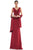 Marsoni by Colors - MV1054 Embroidered V-neck Trumpet Dress Mother of the Bride Dresses 4 / Wine