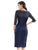 Marsoni By Colors - MV1061 V-Neck Illusion Sheer Beaded Quarter Sleeve Cocktail Dress - 1 pc Blush In Sizes 6 and 1pc Navy in size 8 Available CCSALE