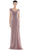 Marsoni by Colors - MV1080 Cap Sleeve Foliage Beaded Sheath Gown Mother of the Bride Dresses 4 / Mauve