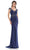 Marsoni by Colors - MV1133 Crystal Beaded Sheath Gown Mother of the Bride Dresses 4 / Navy
