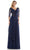 Marsoni by Colors - MV1135 Fitted A-Line Evening Dress Mother of the Bride Dresses 6 / Navy