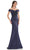 Marsoni by Colors - MV1142 Off Shoulder Mermaid Evening Dress Mother of the Bride Dresses 4 / Navy