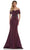 Marsoni by Colors - MV1144 Peplum Trumpet Evening Dress Mother of the Bride Dresses 4 / Wine