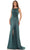 Marsoni by Colors MV1186 - Sleeveless Bateau Neck Long Dress Special Occasion Dress 4 / Deep Green