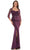 Marsoni by Colors MV1192 - Beaded Sheer Sleeve Formal Gown Special Occasion Dress 4 / Eggplant