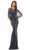 Marsoni by Colors MV1201 - Embellished Sheath Evening Dress Special Occasion Dress 6 / Navy