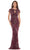 Marsoni by Colors MV1203 - Short Sleeve Embellished Formal Gown Special Occasion Dress 4 / Wine