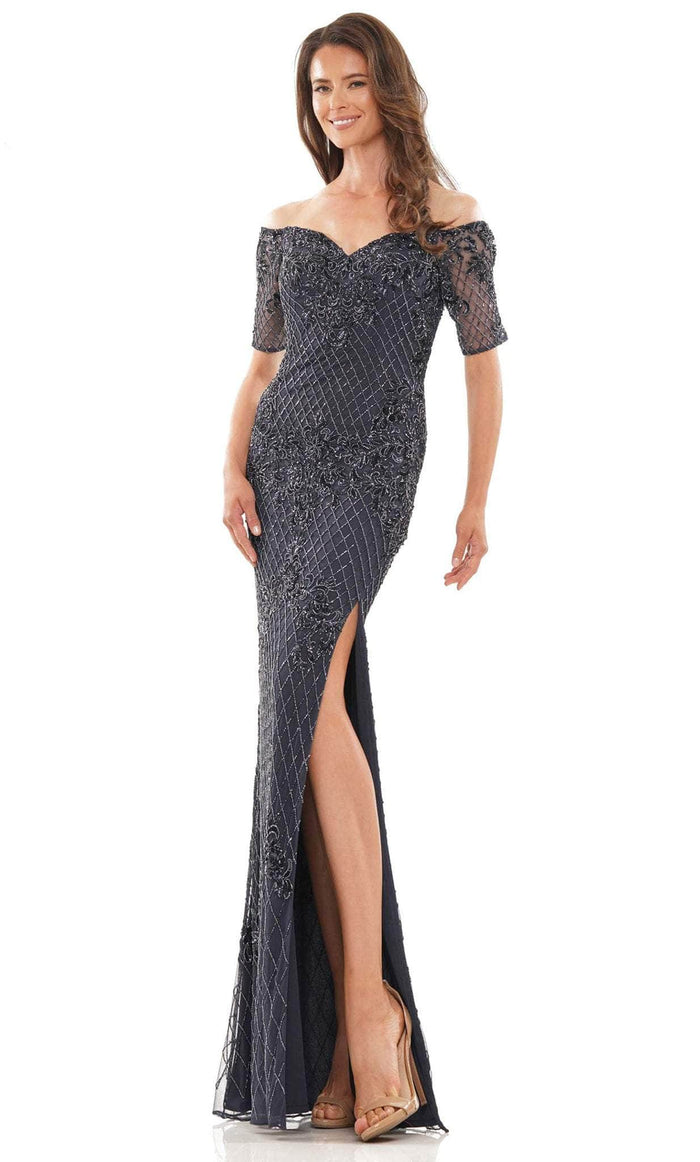 Marsoni by Colors MV1205 - Off-Shoulder Sweetheart Formal Dress Special Occasion Dress 6 / Navy