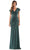 Marsoni by Colors MV1226 - V-Neck Cap Sleeve Mother of the Bride Dress Special Occasion Dress 4 / Deep Green