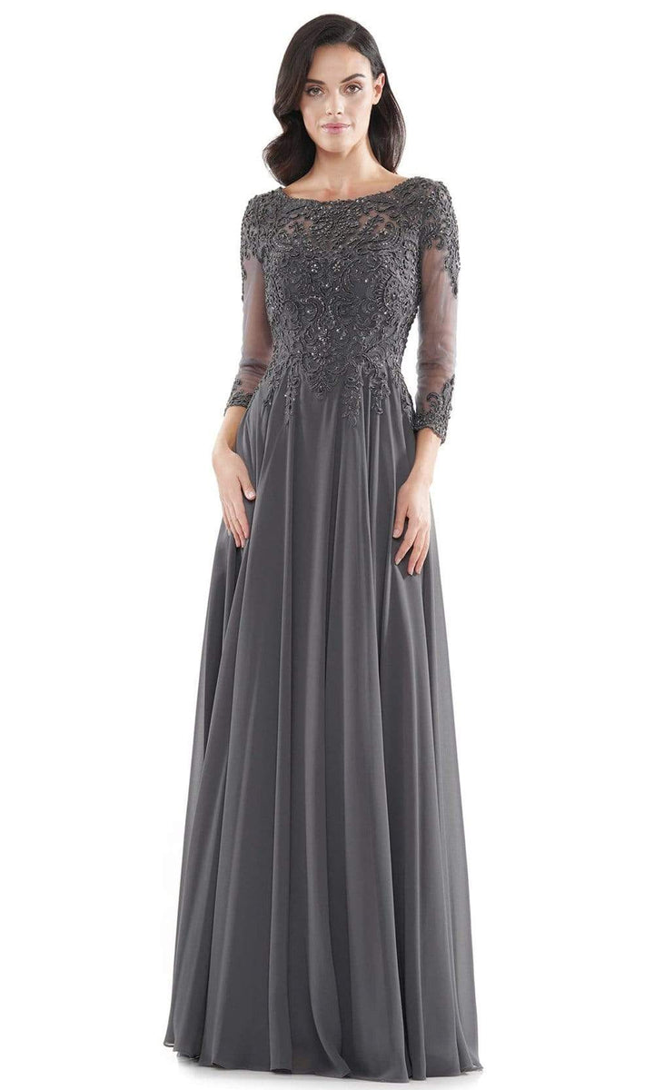 Marsoni by Colors - Quarter Sleeve Beaded Embroidered Chiffon Gown M21 ...