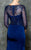 Marsoni by Colors Refined V-Neck Illusion Gown M175 CCSALE 6 / Navy