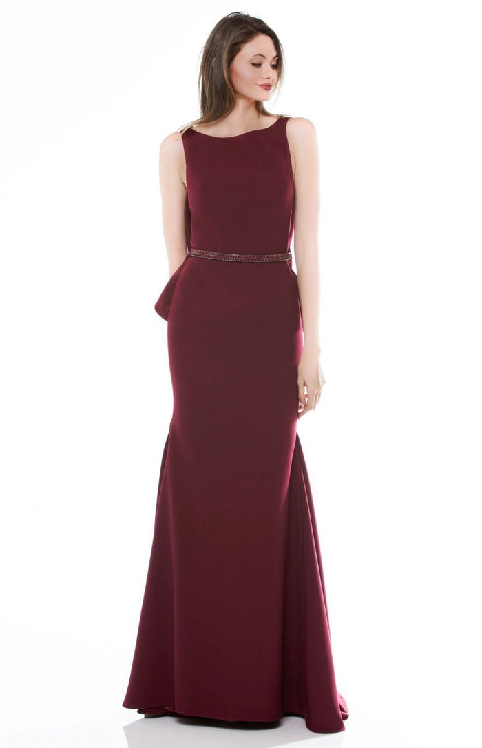 Marsoni by Colors Scarf Paneled Crepe Gown M199 CCSALE 16 / Burgundy
