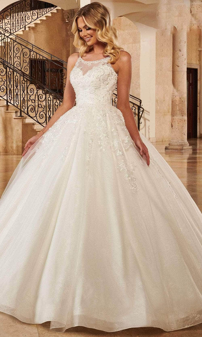 Mary's Bridal MB6091 - Sleeveless Jewel Neck Bridal Gown Bridal Dresses 14 / Ivory