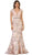 May Queen - Applique Deep V-neck Mermaid Mother of the Bride Gown RQ7610 CCSALE 6 / Blush