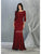 May Queen - Applique Quarter Sleeve Formal Dress MQ1810 Evening Dresses M / Burgundy