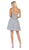 May Queen - Appliqued Keyhole Halter Cocktail Dress MQ1614 - 1 pc Blush In Size 4 and 1 pc Silver in Size 8 Available CCSALE