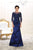 May Queen - Bateau Illusion Lace Trumpet Dress MQ1501 - 1 Pc Navy in Size 8 Available CCSALE 20 / Navy