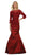 May Queen - Bateau Illusion Lace Trumpet Dress MQ1501 - 1 Pc Navy in Size 8 Available CCSALE 8 / Burgundy