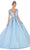 May Queen - Bead-Strewn Plunging Bodice Ballgown LK112 - 1 pc Baby Blue In Size 18 Available CCSALE