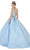 May Queen - Bead-Strewn Plunging Bodice Ballgown LK112 - 1 pc Baby Blue In Size 18 Available CCSALE