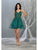 May Queen - Beaded Embellished Tiered Tulle Cocktail Dress MQ1816 - 1 pc Champagne In Size 6 Available CCSALE 20 / Hunter-Green