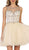 May Queen - Beaded Illusion Cocktail Dress Bridesmaid Dresses 2 / Champagne